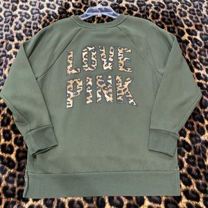PINK Victoria Secret sweatshirt w/ Leopard Print